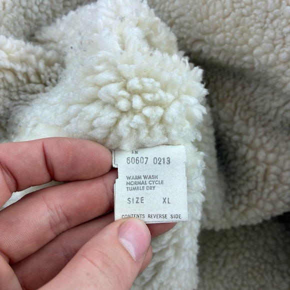 Vintage Levi's Denim Vest Men's XL Blue Sherpa Lined Trucker Orange Tab Western - Picture 5 of 6